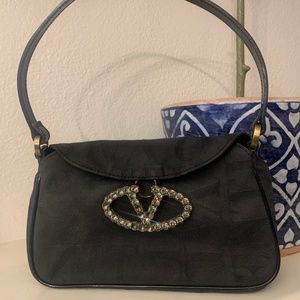 Authentic Valentino Garavani small black hobo purse